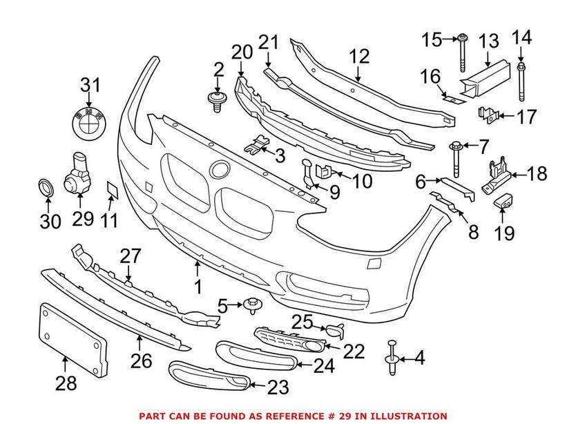 BMW Park Assist Sensor - Front and Rear 66209261582